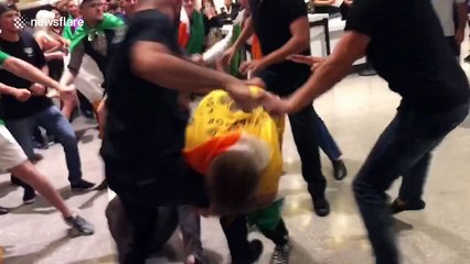 Post-match brawl erupts between fans of McGregor and Nurmagomedov