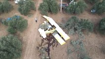 Düşen Uçağın Enkazı Drone ile Havadan Görüntülendi