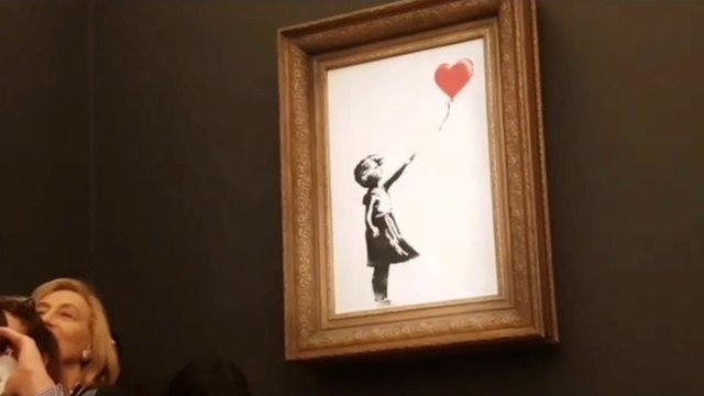 Así destryó Banksy su cuadro en la subasta de Sotheby's