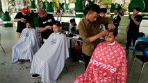 Indonesian barbers hold charity hairdressing fair for Palu tsunami victims