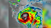 Creepy skull appears while satellite shows Hurricane Michael