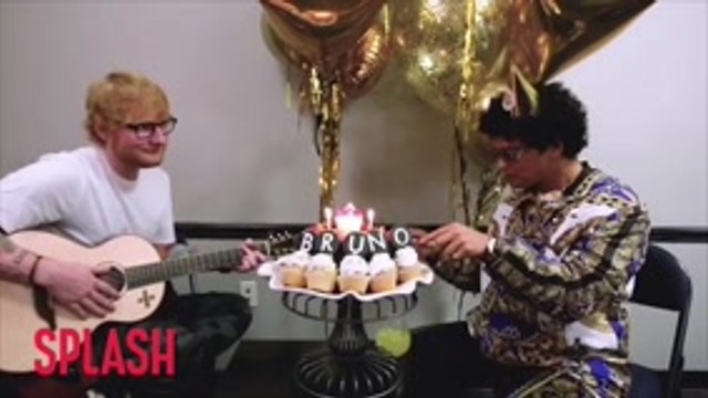 SNTV - Bruno Mars serenaded by Ed Sheeran for his birthday