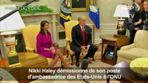 Nikki Haley, ambassadrice américaine à l'ONU, démissionne