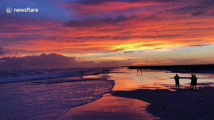 Stunning sunset graces Pensacola Beach ahead of Hurricane Michael