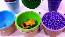 Ice Cream Cups Surprise Toys -Disney Cars Lightning McQueen Dippin Dots  Learn Colors for Kids