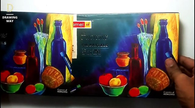 How to draw a thirsty crow scenery step by step with oil pastels ( 243 )