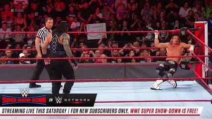 Roman Reigns vs. Dolph Ziggler- Raw, Oct. 1, 2018
