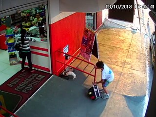 Garoto leva cachorro abandonado a supermercado