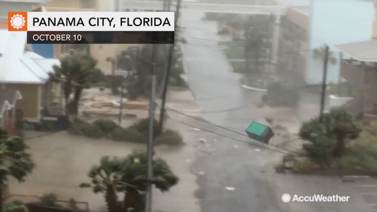 Ferocious Hurricane Michael winds rip off roofs, send debris flying