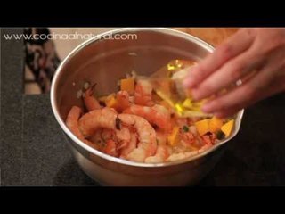 Ceviche de camarón con mango