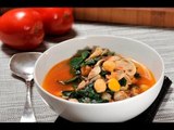 Sopa de garbanzos con espinacas y champíñones - Garbanzo, Spinach, and Mushroom Soup