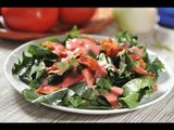 Ensalada de espinacas con aderezo de frambuesa - Recetas de ensaladas - Spinach salad