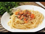 Spaghetti con atún y alcaparras - Spaghetti with tuna and capers - Recetas de espagueti