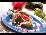 Chiles en nogada vegetarianos - Vegetarian stuffed chiles
