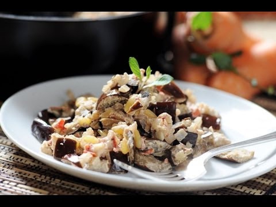 Berenjenas con queso de cabra - Eggplant with goat cheese - Recetas de verduras