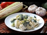 Brócoli, coliflor y espinacas a la crema