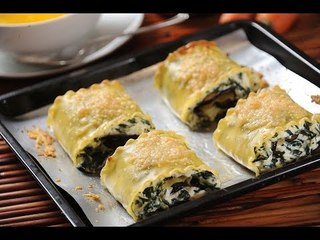 Lasaña de ricota, espinaca y berenjena