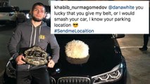 Khabib Nurmagomedov Threatens to Smash Dana White’s Car After Getting His UFC Title Belt