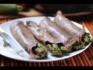 Filete de res relleno de espárragos