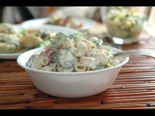 Pasta fría de coditos con crema - Receta fácil de preparar