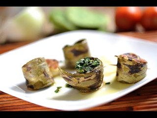 Rollos de nopal rellenos de queso - Receta sin carne fácil de preparar