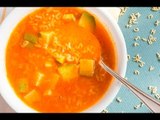 Sopa de pasta de letras con verduras - Receta de Cocina al Natural