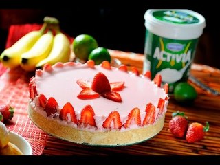 Pay de yogurt con fresas sin hornear - Postre fácil - Cocina al Natural