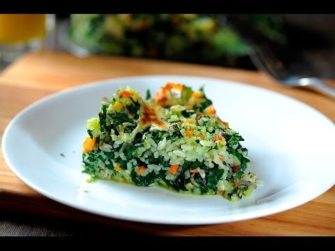 Pastel de arroz con espinacas - Receta fácil sin carne