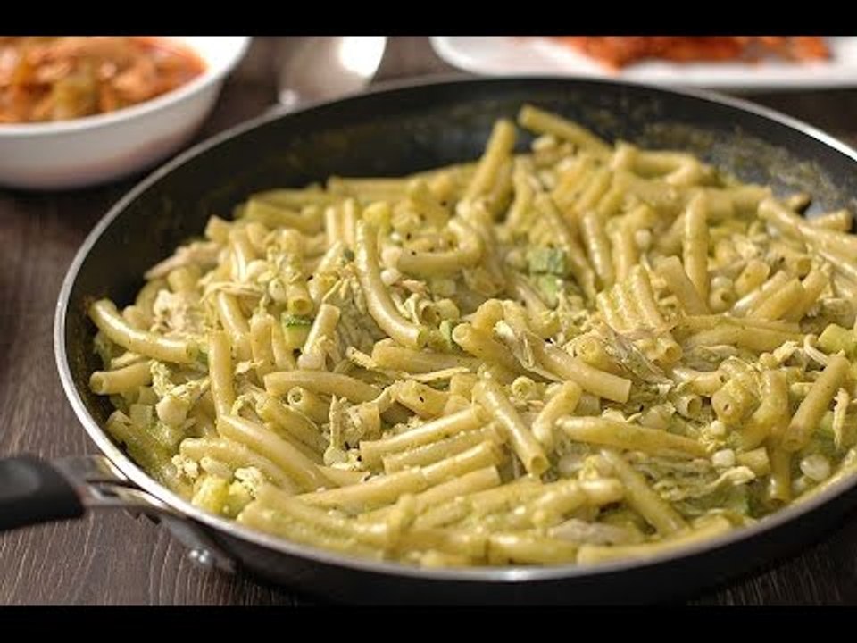 Macarrones con salsa de poblano
