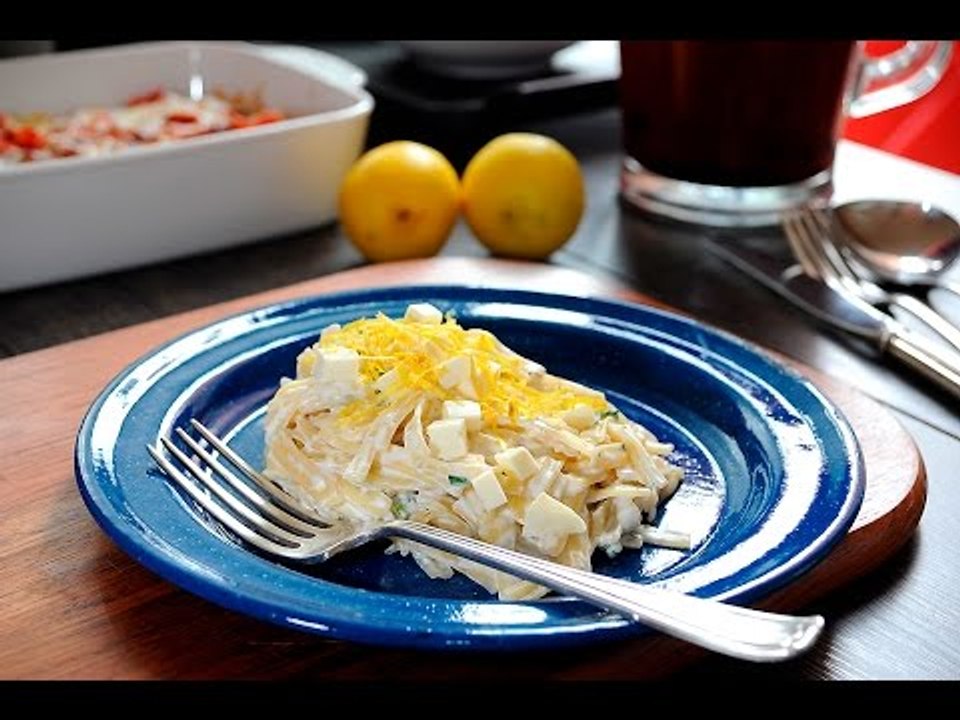 Tallarines en salsa de limón
