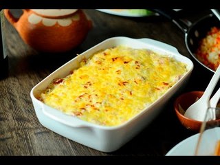 Pasta de fideos gratinados