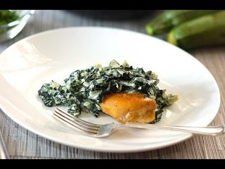 Pechuga de pollo en salsa de espinacas