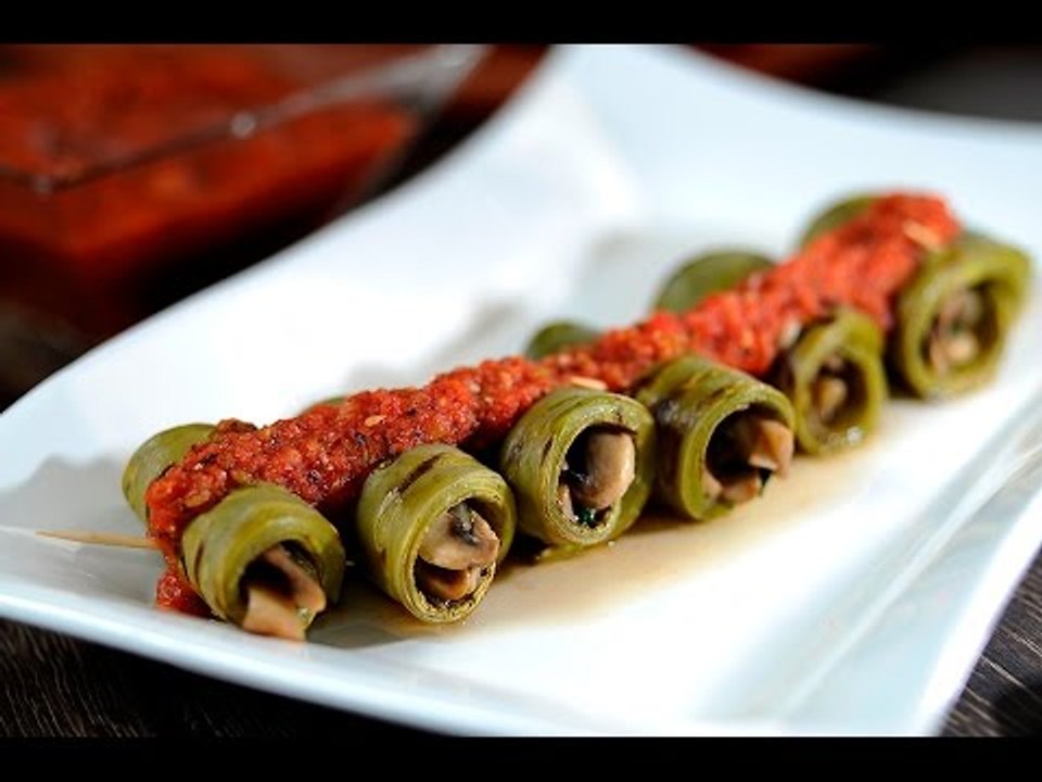 Nopales asados rellenos