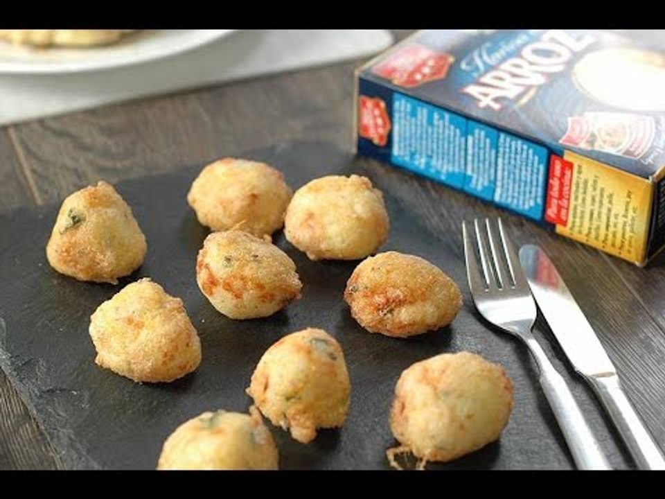 Esferas crujientes de arroz con jamón y queso manchego