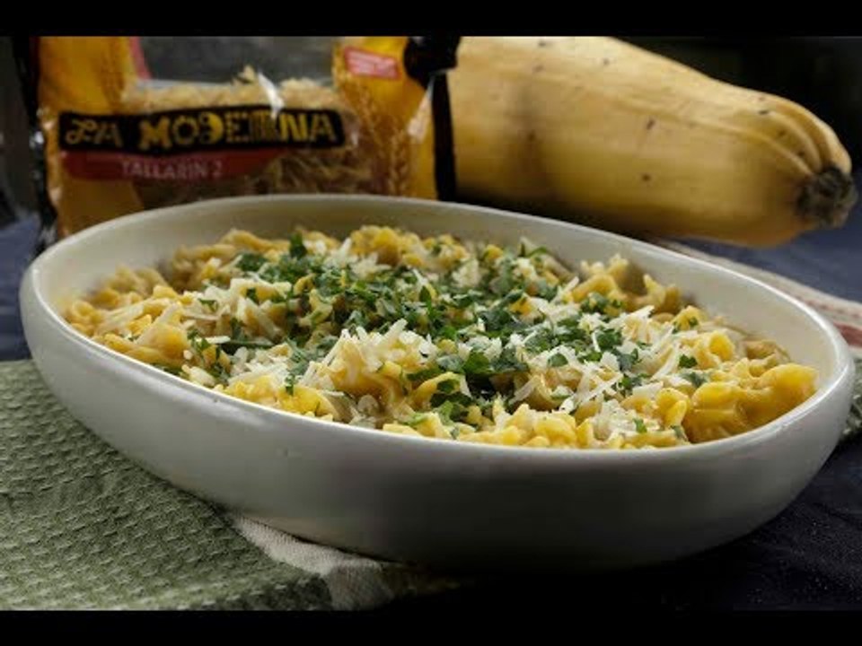 Tallarines con crema de calabaza