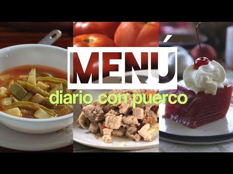 Menú diario con puerco