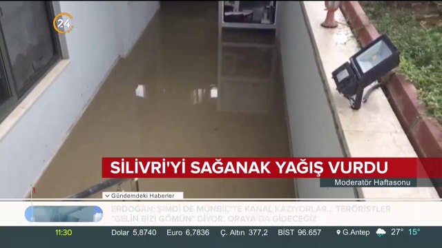 Silivri yolu sular altında kaldı