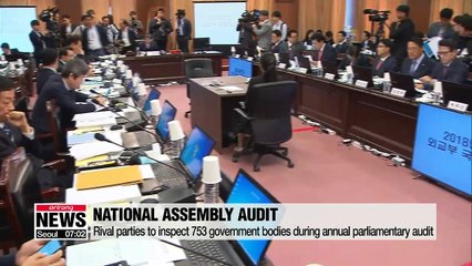 Rival parties clash over North Korea issues, real estate measures on first day of parliamentary audit