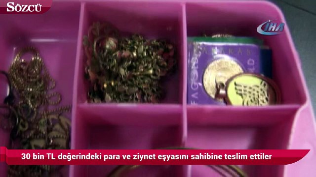 Temizlik işçileri, buldukları yaklaşık 30 bin TL değerindeki para ve ziynet eşyasını sahibine teslim etti