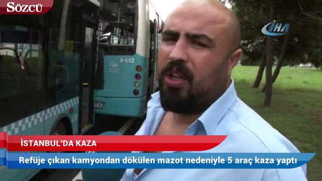 E-5’te korku dolu anlar! Araçlar birbirine girdi