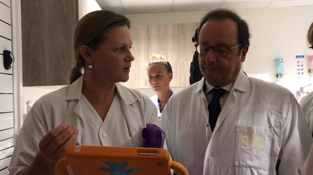 François Hollande à l’hôpital Rennes sud