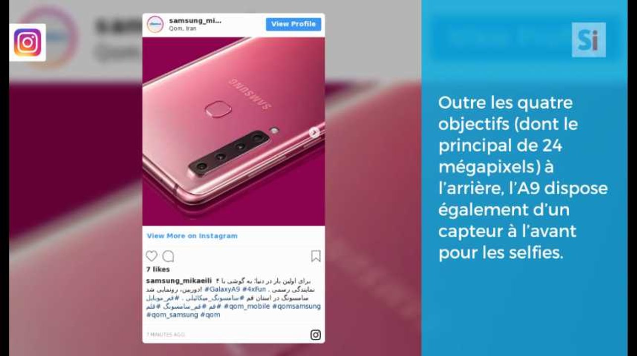 Galaxy A9 : Samsung présente le tout premier smartphone doté de quatre appareils photo à l’arrière