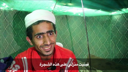 يمني بلا مأوى يتّخذ من شجرة مسكنا في صنعاء