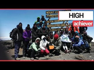 Download Video: Mum who lost limbs to a sepsis infection climbs Kilimanjaro | SWNS TV