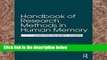 D.O.W.N.L.O.A.D [P.D.F] Handbook of Research Methods in Human Memory [P.D.F]