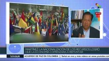 Martínez: Nacionalización de recursos, clave en la economía boliviana