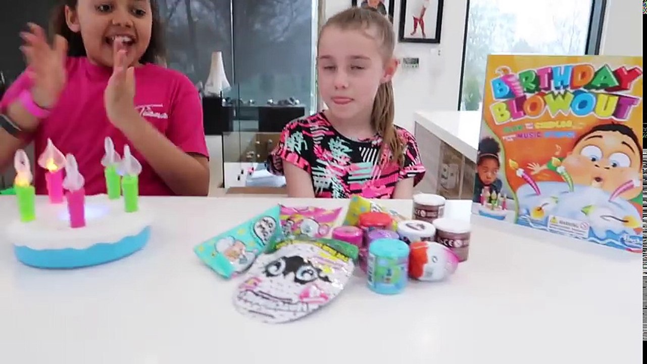 BIRTHDAY CAKE BLOWOUT Toy Challenge Game - Surprise Toys | Toys AndMe