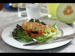 Zucchini blossom stuffed chicken breast