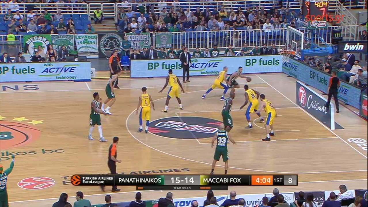 Το ΕΝΤΥΠΩΣΙΑΚΟ πρώτο καλάθι του Γιάννη Παπαπέτρου - Παναθηναϊκός vs Μακάμπι Τελ Αβίβ 11.10.2018