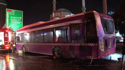 TEM Otoyolunda korkutan otobüs yangını